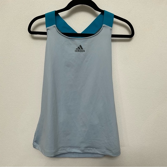Adidas Light Prime Blue Razorback Workout Tank Top Size Large Mesh Back - Picture 1 of 5